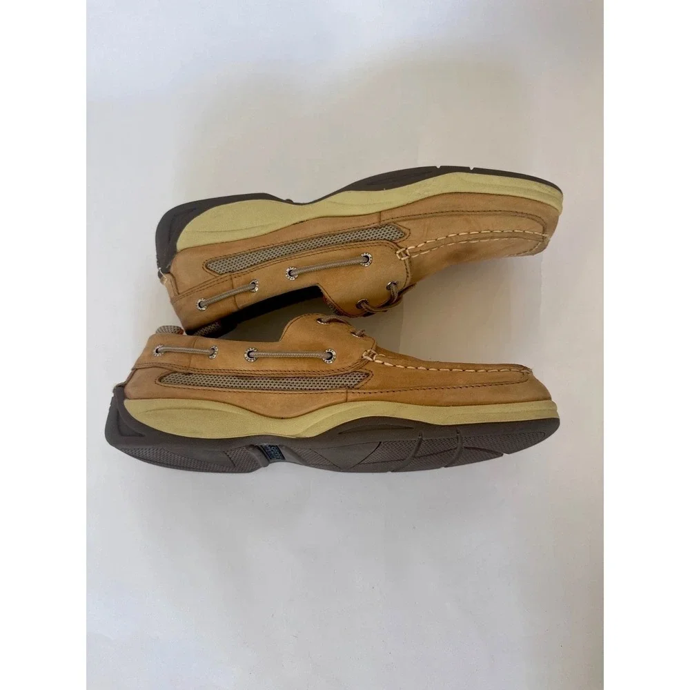 Sperry Top Sider Lanyard Men's Boat Shoes 12 Tan Leather Lace up 0777924